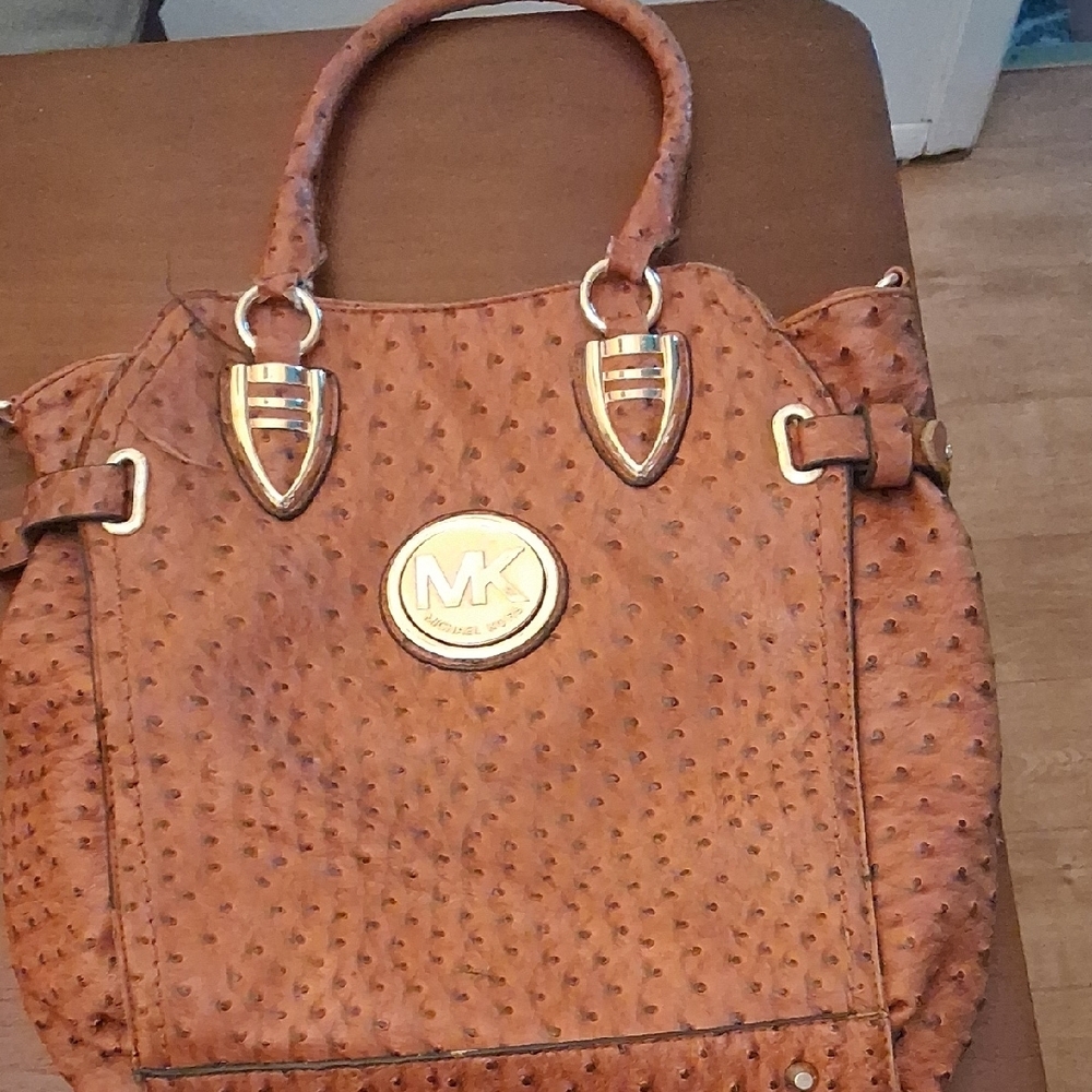 Michael Kors Brown Textured Leather Tote